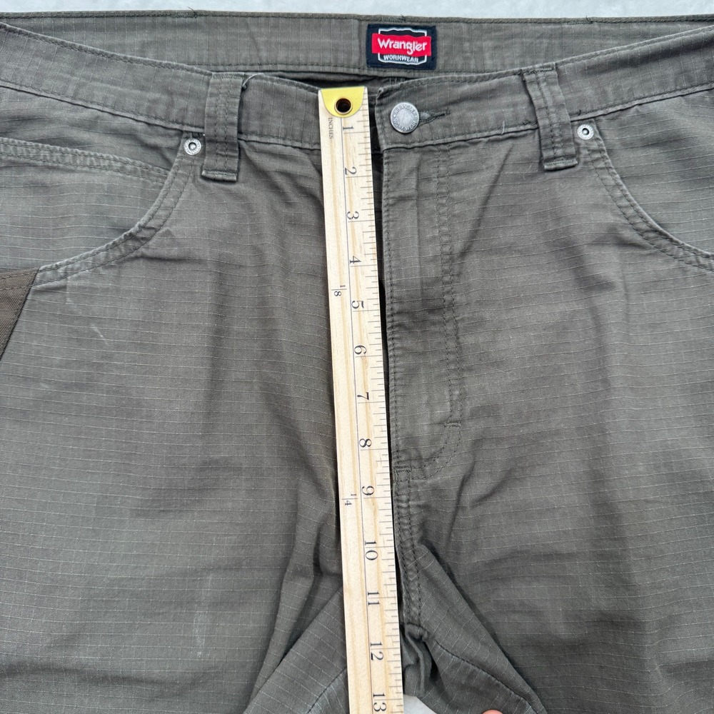 Wrangler‎ Workwear Pants Mens Olive Green Ripstop Utility Straight Leg - Picture 5 of 14